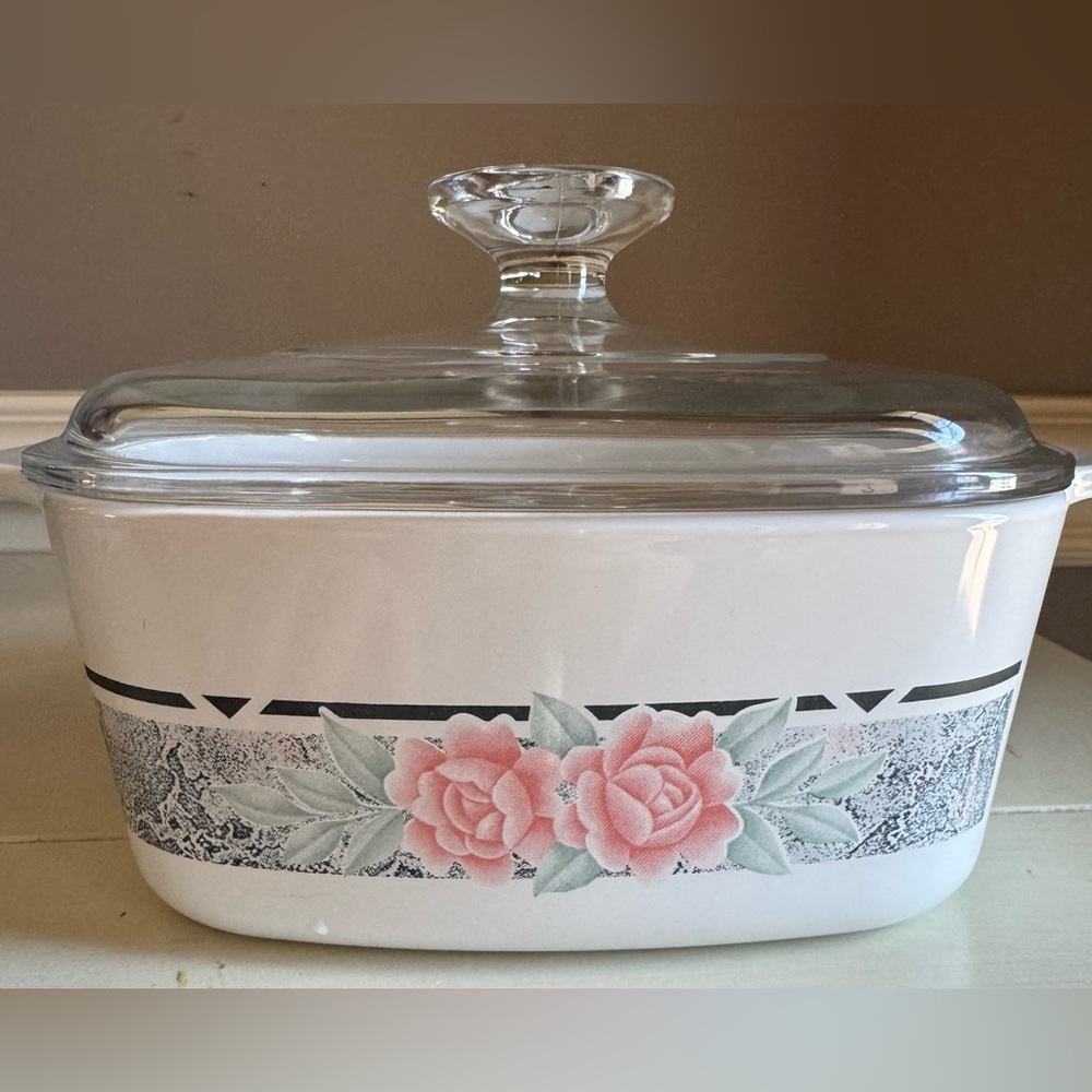 Corning Ware Silk & Roses 1.5 Liter Baker with Lid
